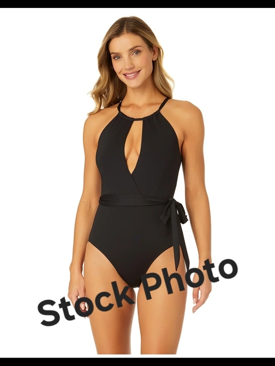 Anne Cole Other - Anne Cole Black Halter One-Piece Swimsuit with Waist Tie - Women Swim